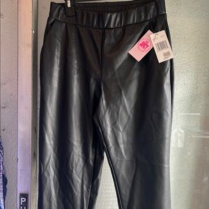 Chic Black Faux Leather Trousers